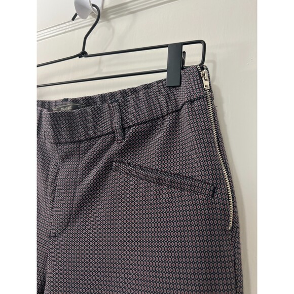 ZARA Trafaluc Women's Pants Navy Blue Red Dot Print Side Zipper Stretch Size L - Picture 3 of 11